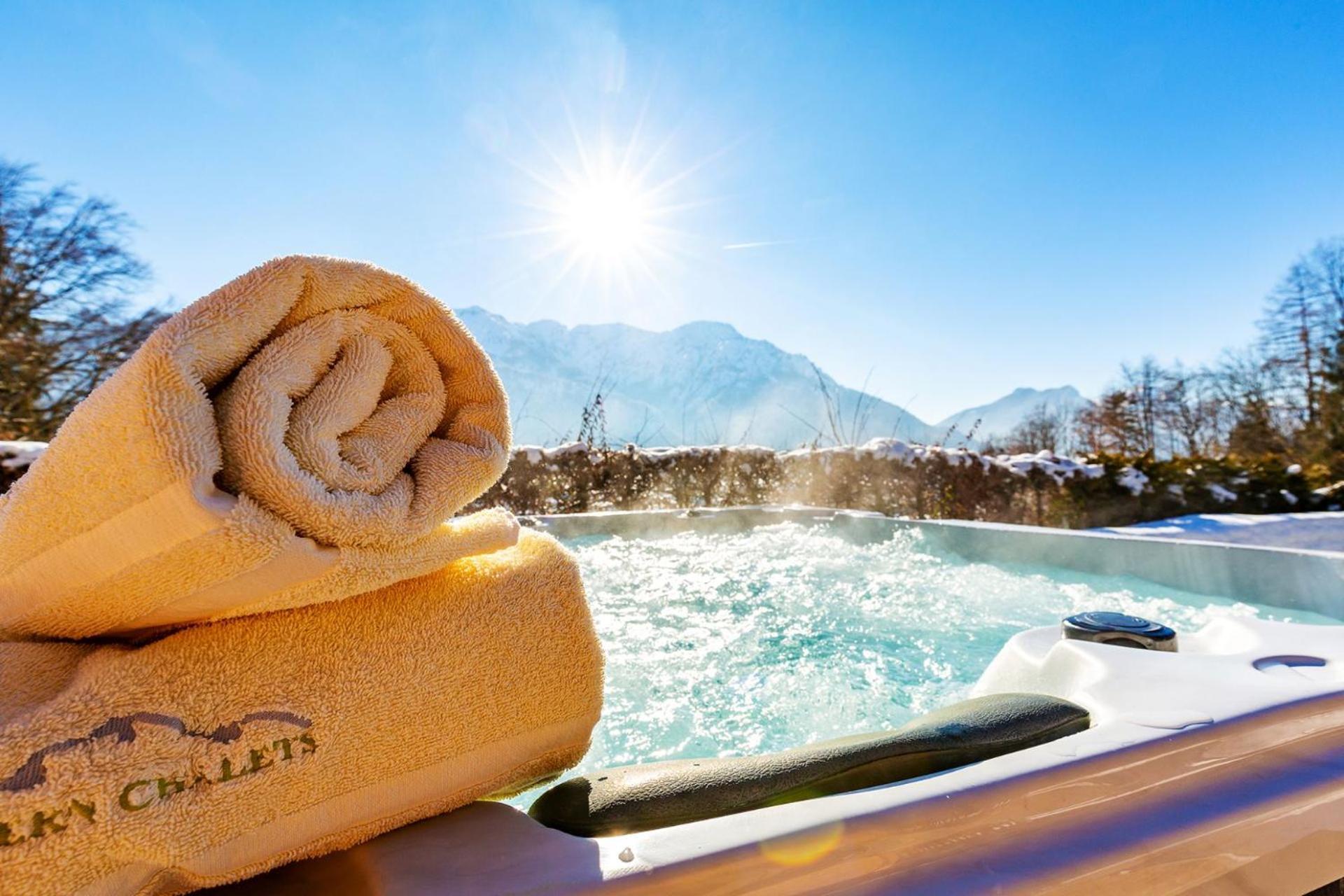 Luxus Ferienhaus Salzburg Chalet Mit Pool, Sauna, Whirlpool, Kamin Grossgmain Exteriör bild